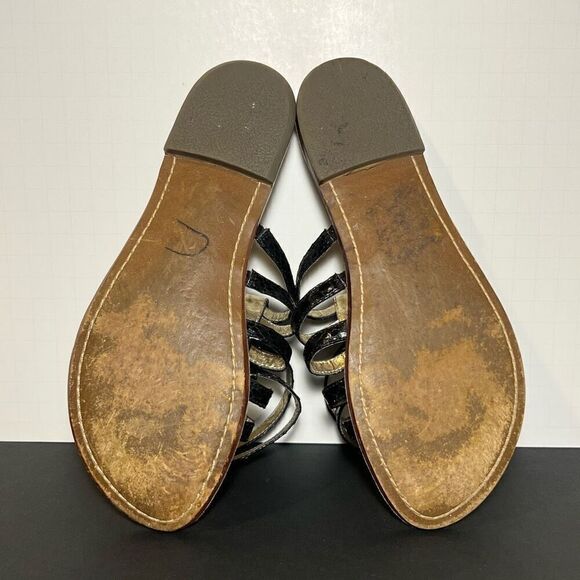 Womens SAM EDELMAN Gilda Black Snakeprint Gladiator Sandals / Size 6.5 Medium - Picture 7 of 8